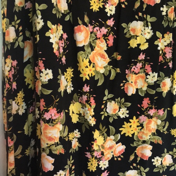 Black Dress with Yellow & Pink Flowers - Picture 2 of 7